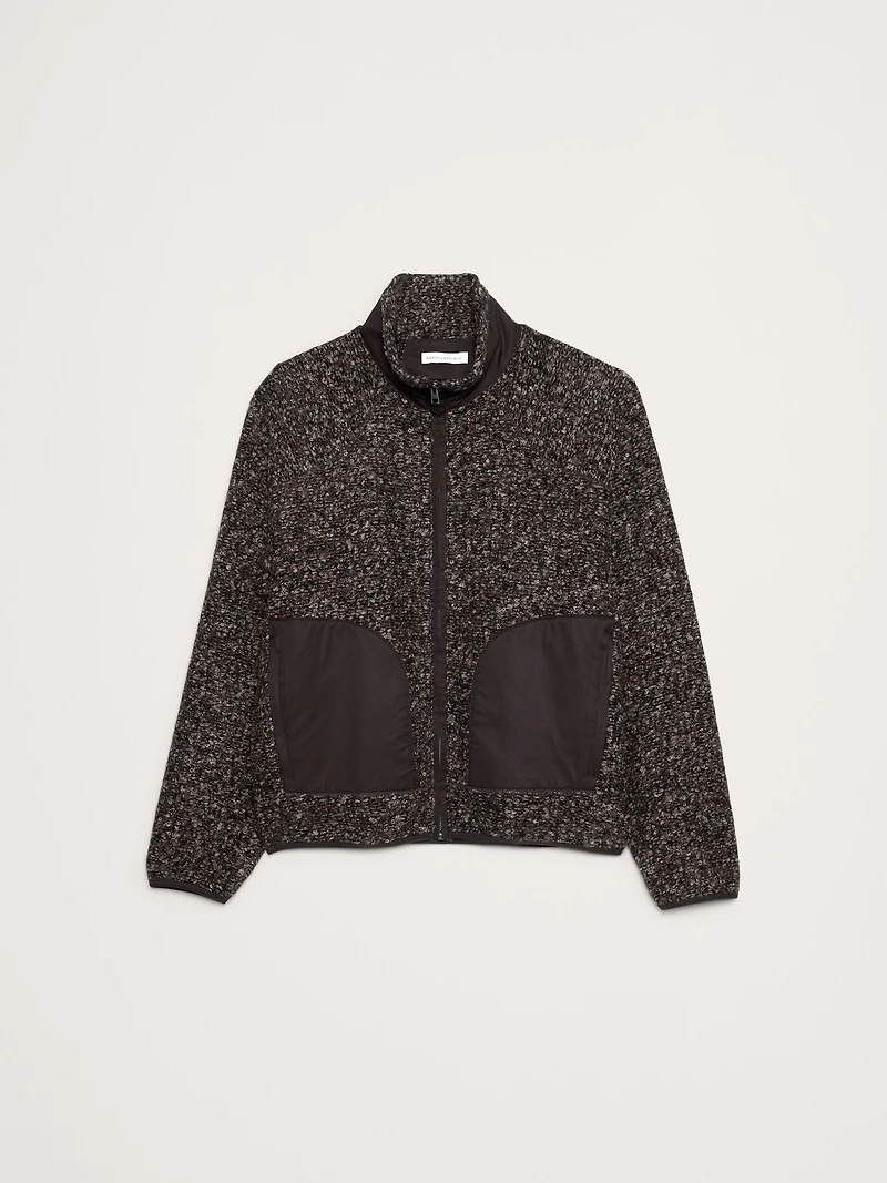 Bouclé Fleece Zip-Up Sweatshirt