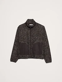 Bouclé Fleece Zip-Up Sweatshirt