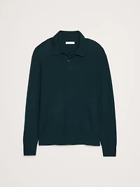 Merino Waffle-Knit Sweater Polo