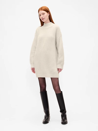 Oversized Turtleneck Mini Sweater Dress