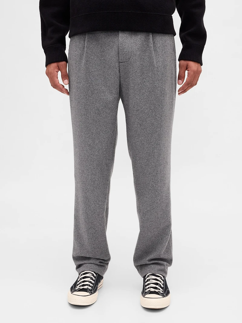 Wool-Blend Relaxed Straight Trousers