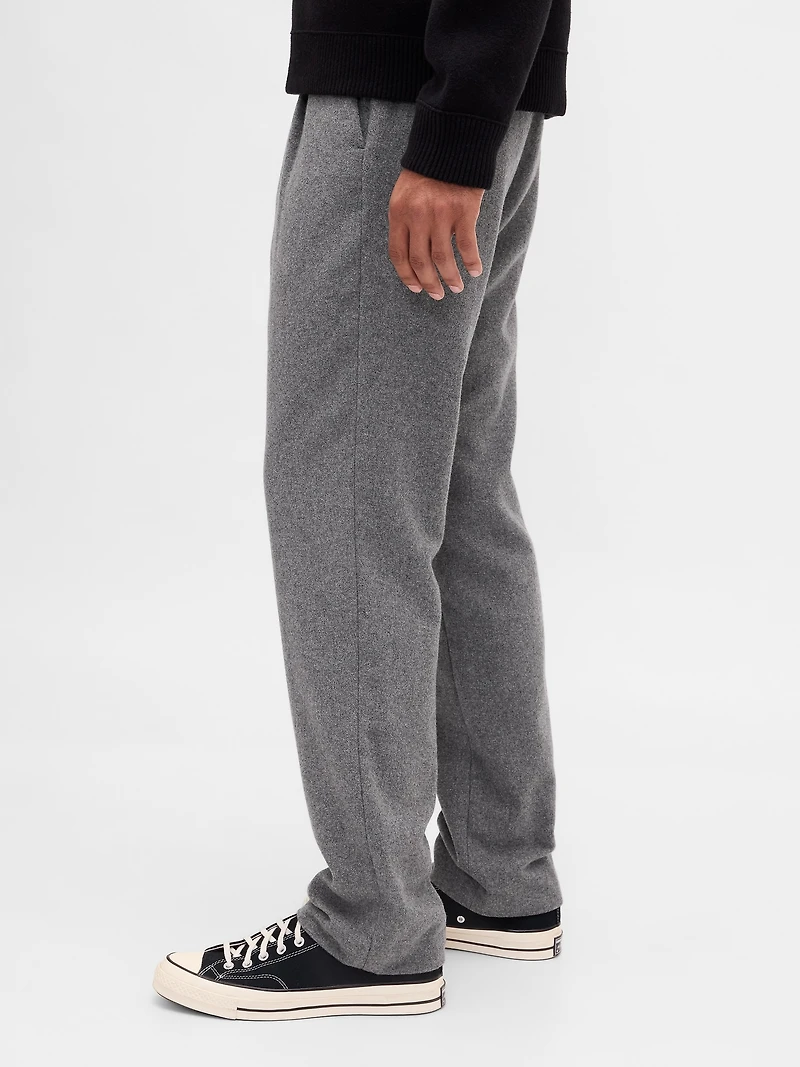 Wool-Blend Relaxed Straight Trousers