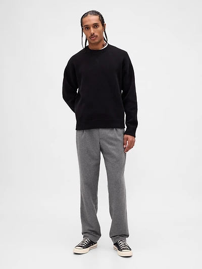 Wool-Blend Relaxed Straight Trousers