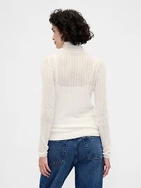 Pointelle Turtleneck Sweater