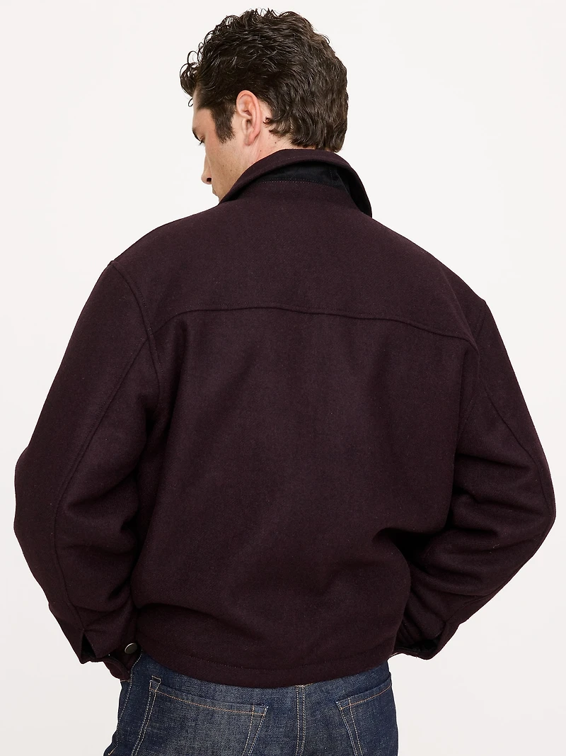 Double-Faced Wool-Blend Utility Jacket