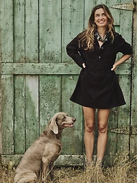 Suede Popover Shift Dress