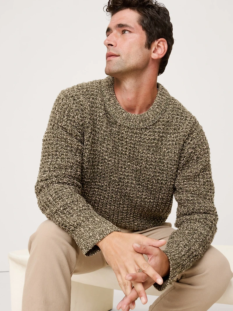 Italian Wool-Blend Waffle-Knit Sweater