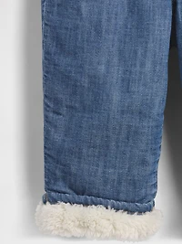Baby Sherpa-Lined Pull-On Barrel Jeans