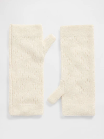 Pointelle Fingerless Mittens