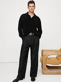 Ribbed Chenille Sweater Polo