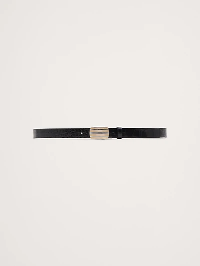 Embossed Leather Plaque-Buckle Belt