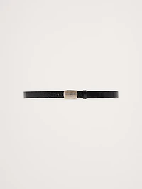 Embossed Leather Plaque-Buckle Belt