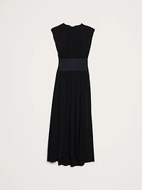 Stretch-Crepe Drop-Waist Maxi Dress