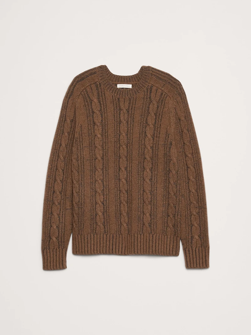 Italian Merino-Blend Cable-Knit Sweater