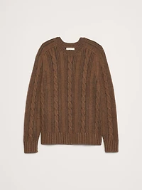 Italian Merino-Blend Cable-Knit Sweater