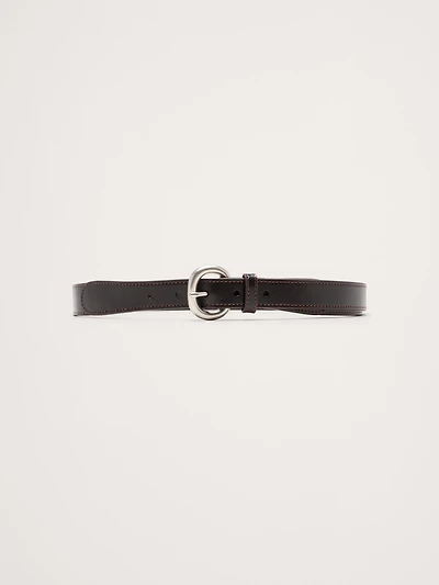 Topstitch Leather Tapered Belt