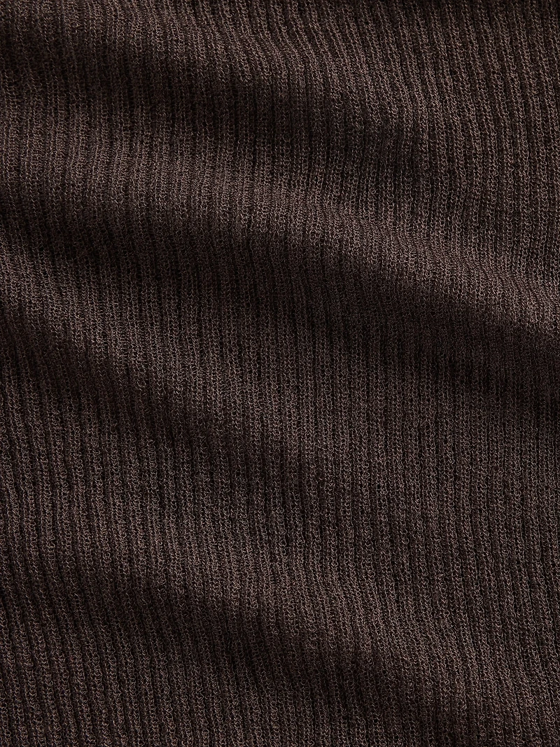 High-Neck Sheer Sweater