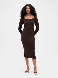 CashSoft Rib Midi Sweater Dress