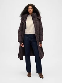 Belted Long Puffer Coat