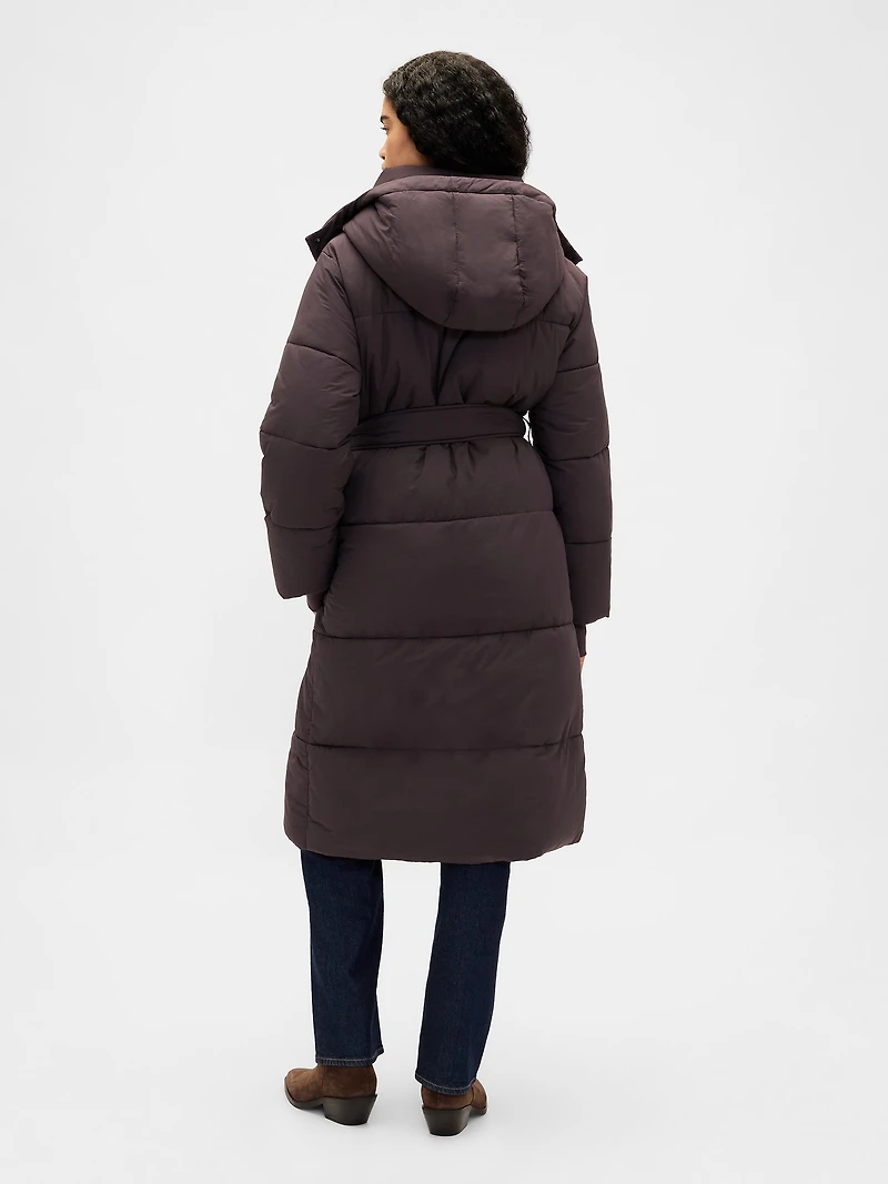 Belted Long Puffer Coat