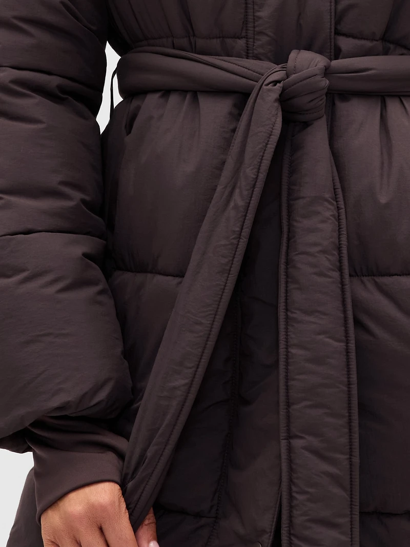 Belted Long Puffer Coat