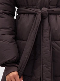 Belted Long Puffer Coat