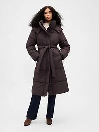 Belted Long Puffer Coat