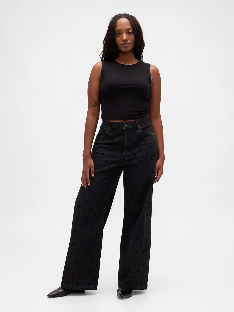 High Rise Stride Wide-Leg Jeans
