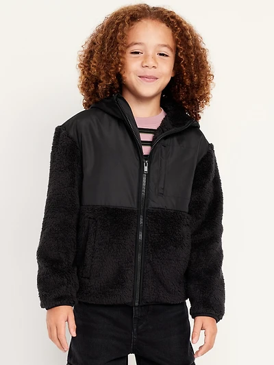 Loose Sherpa Pocket Hooded Jacket for Boys
