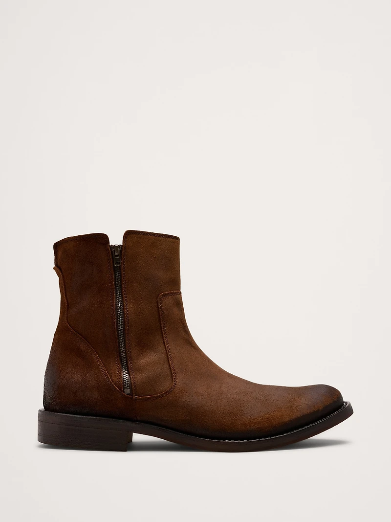 Suede Double-Zip Boot