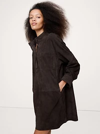 Suede Popover Shift Dress