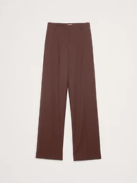 High-Rise Modern Straight Italian Lightweight Wool Pant