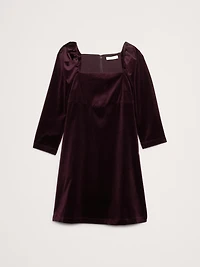Velvet Puff-Sleeve Mini Dress