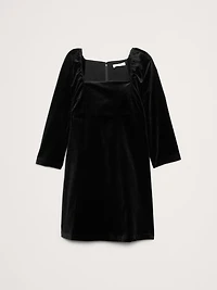 Velvet Puff-Sleeve Mini Dress