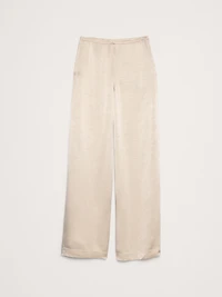High-Rise Wide-Leg Hammered Satin Palazzo Pant