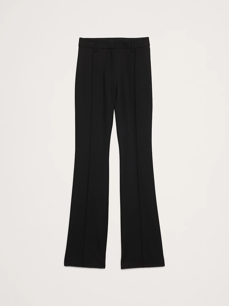 High-Rise Skinny Flare Stretch Wool-Blend Pant