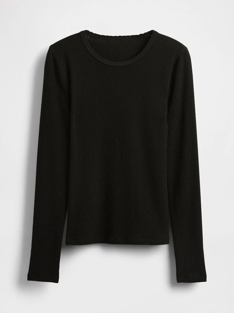 Pointelle Rib T-Shirt