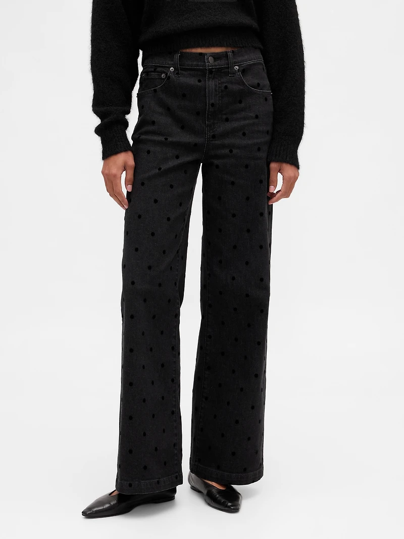 High Rise Stride Wide-Leg Jeans