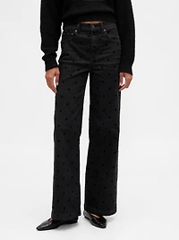 High Rise Stride Wide-Leg Jeans