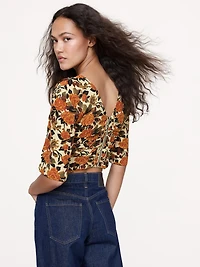 Matte Silk Ruched Top