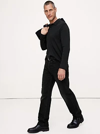 Luxury-Touch Long-Sleeve Polo