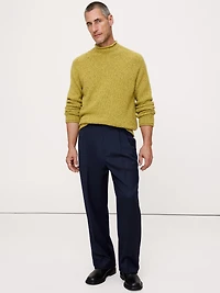 Straight Pleated Twill Dress Pant