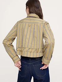 Cotton Poplin Ruffle-Back Shirt