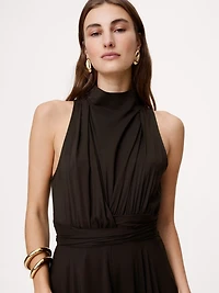 Stretch-Crepe Maxi Dress