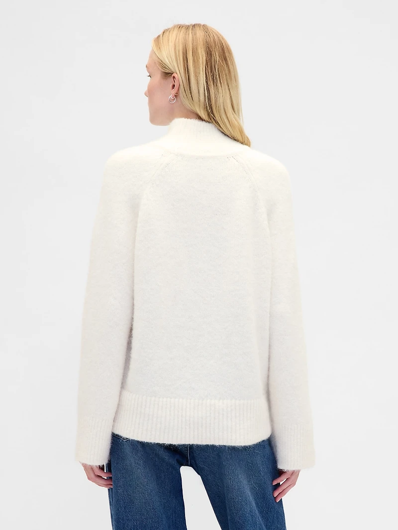 Fuzzy Oversized Turtleneck Sweater