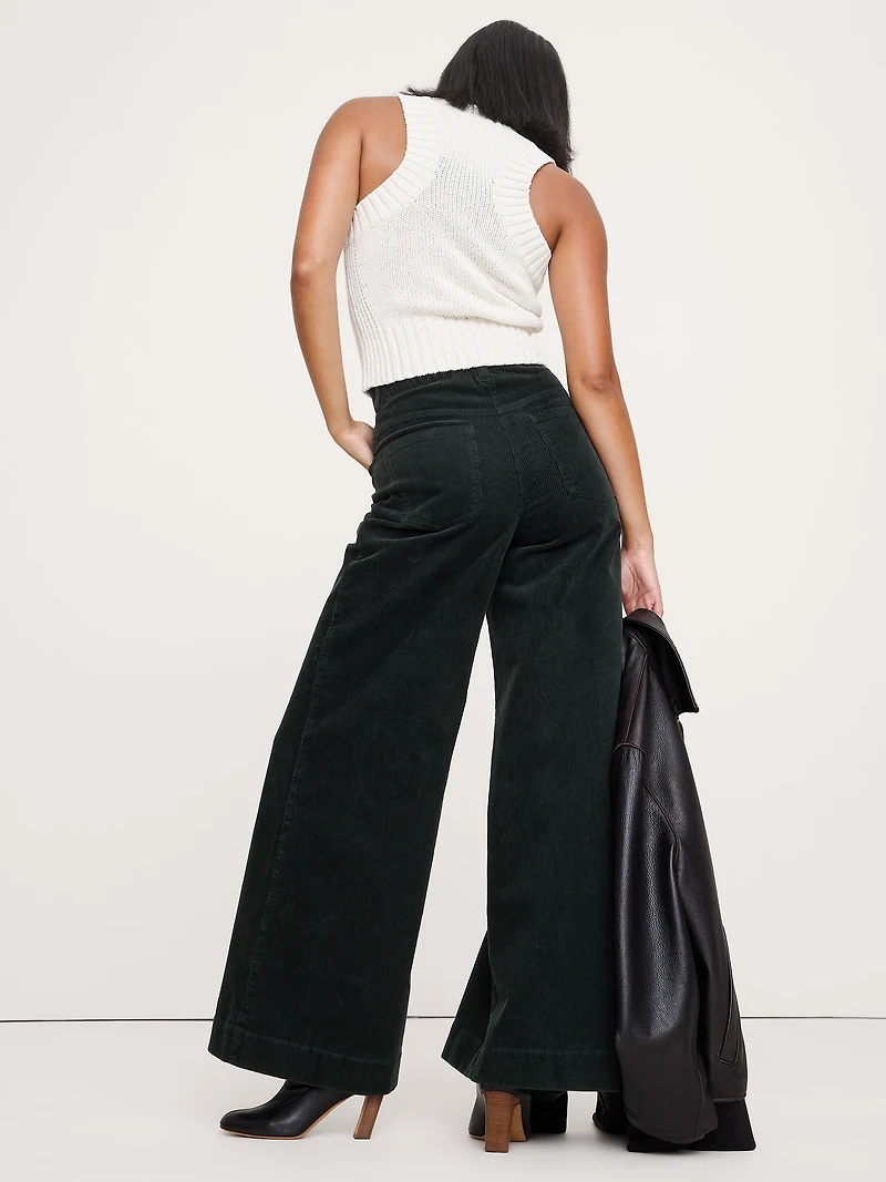 Ultra-High Rise Wide-Leg Corduroy Pant