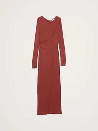 Matte Jersey Ruched Maxi Dress