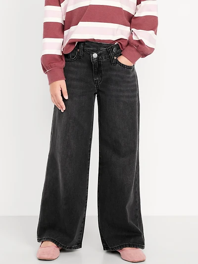 Super Baggy Wide-Leg Crossover Jeans for Girls