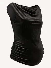 Haut asymétrique à épaules dénudées en velours de maternit