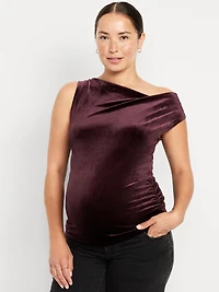Haut asymétrique à épaules dénudées en velours de maternit